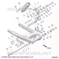 REAR SUSPENSION ASM., SWING ARM AND SHOCK