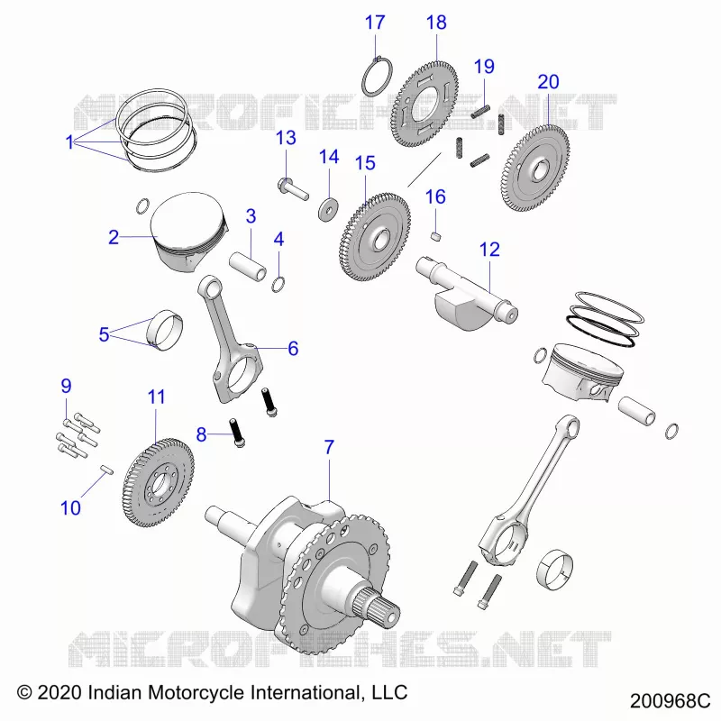 ENGINE, PISTON AND CRANKSHAFT