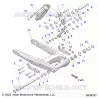 REAR SUSPENSION ASM., SWING ARM AND SHOCK