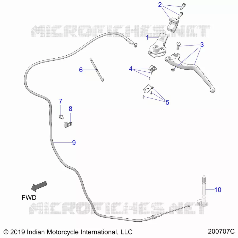 CONTROLS, CLUTCH LEVER AND CABLE