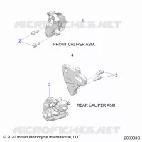 BRAKES, FRONT BRAKE CALIPERS AND REAR