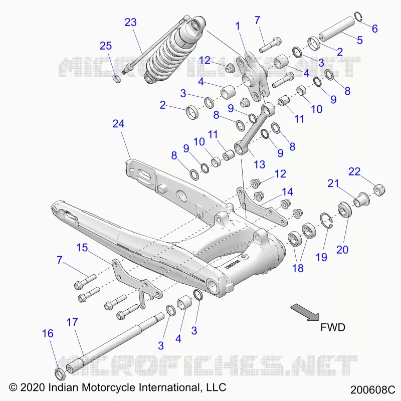 REAR SUSPENSION ASM., SWING ARM AND SHOCK