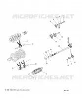 DRIVE TRAIN, SHIFT FORKS, RATCHET AND DRUM