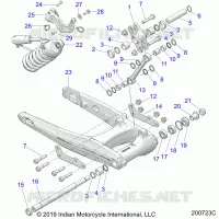 REAR SUSPENSION ASM., SWING ARM AND SHOCK