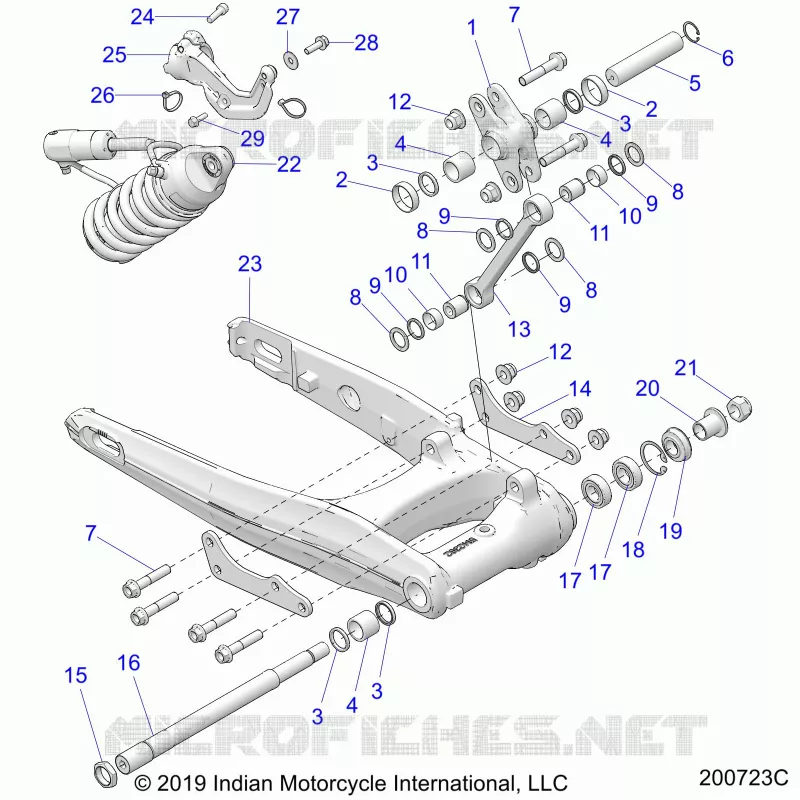 REAR SUSPENSION ASM., SWING ARM AND SHOCK
