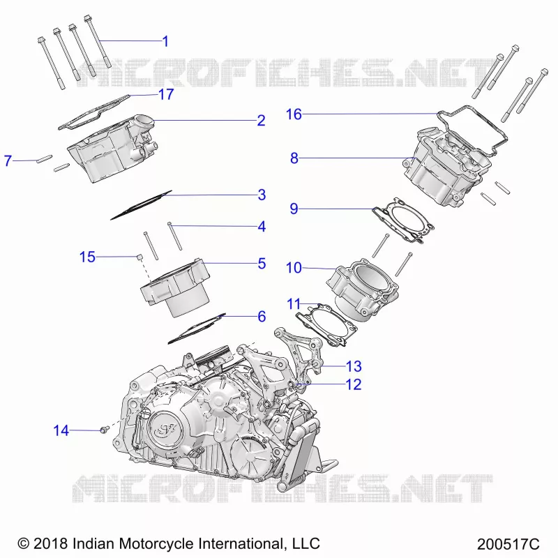 ENGINE, CYLINDER AND CYLINDER HEAD MNTG.