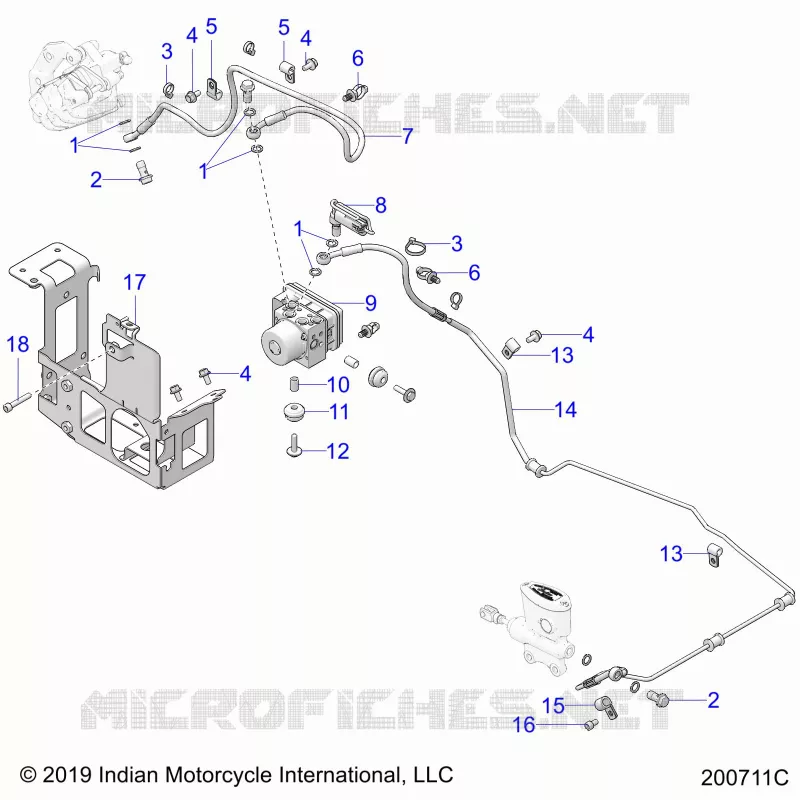 BRAKES, BRAKE LINE, REAR, AND ABS MODULE ASM.