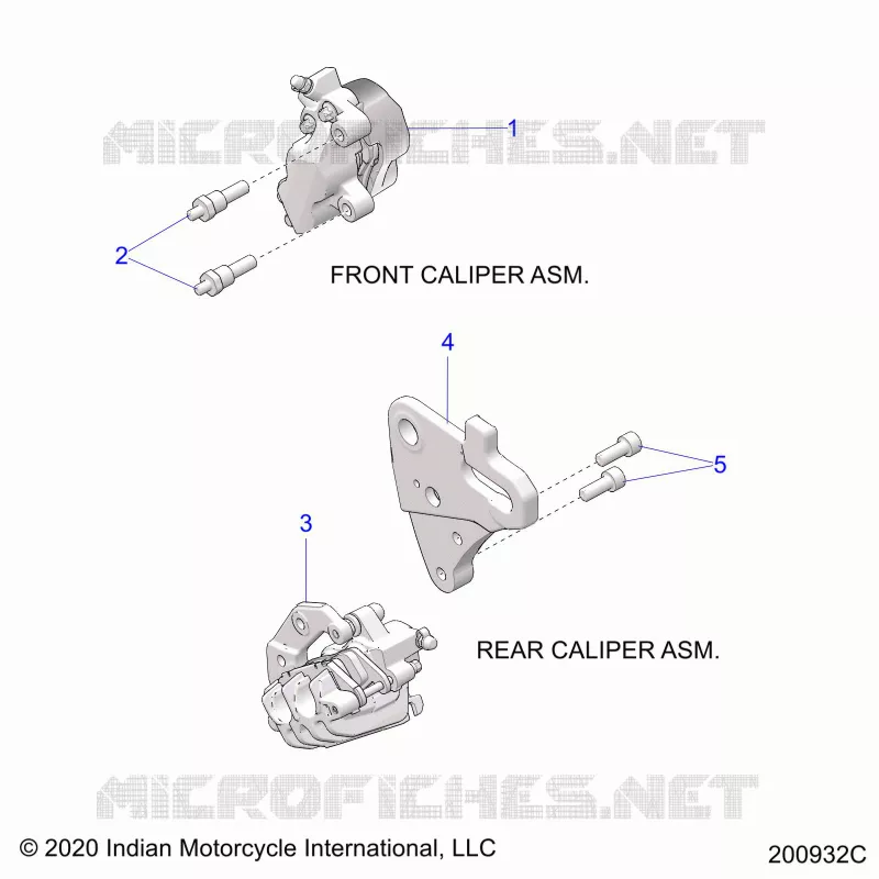 BRAKES, FRONT BRAKE CALIPERS AND REAR