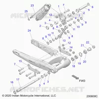 REAR SUSPENSION ASM., SWING ARM AND SHOCK