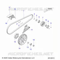 DRIVE TRAIN, DRIVE SPROCKET, BELT AND GUARD