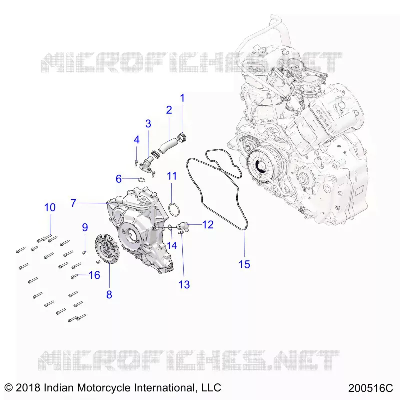 ENGINE, STATOR COVER