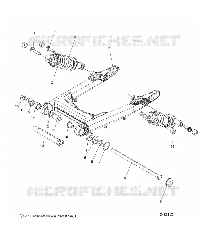 REAR SUSPENSION ASM., SWING ARM AND SHOCKS