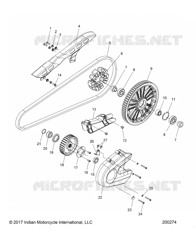 DRIVE TRAIN, SPROCKETS, GUARDS AND BELT