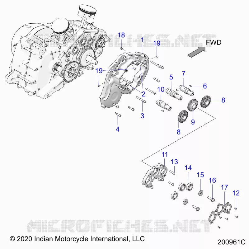 ENGINE, CAM SHAFTS AND GEARS