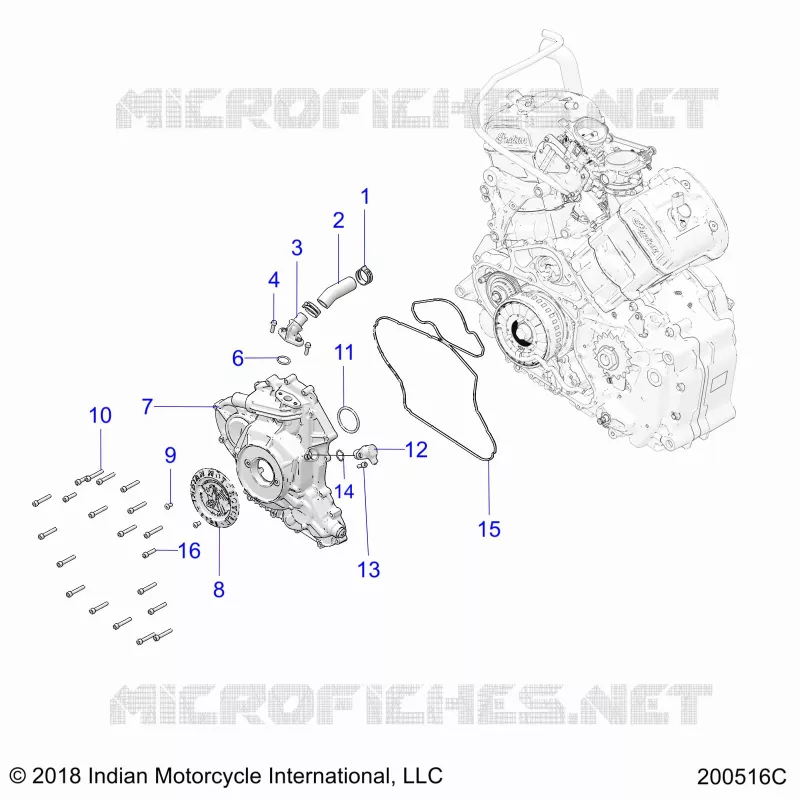 ENGINE, STATOR COVER