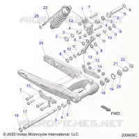 REAR SUSPENSION ASM., SWING ARM AND SHOCK
