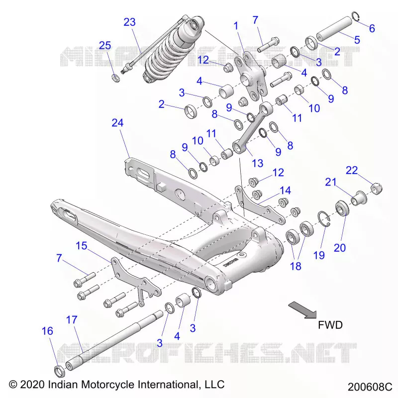 REAR SUSPENSION ASM., SWING ARM AND SHOCK