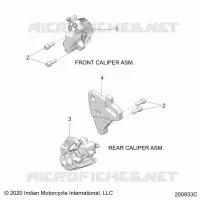 BRAKES, FRONT BRAKE CALIPERS AND REAR