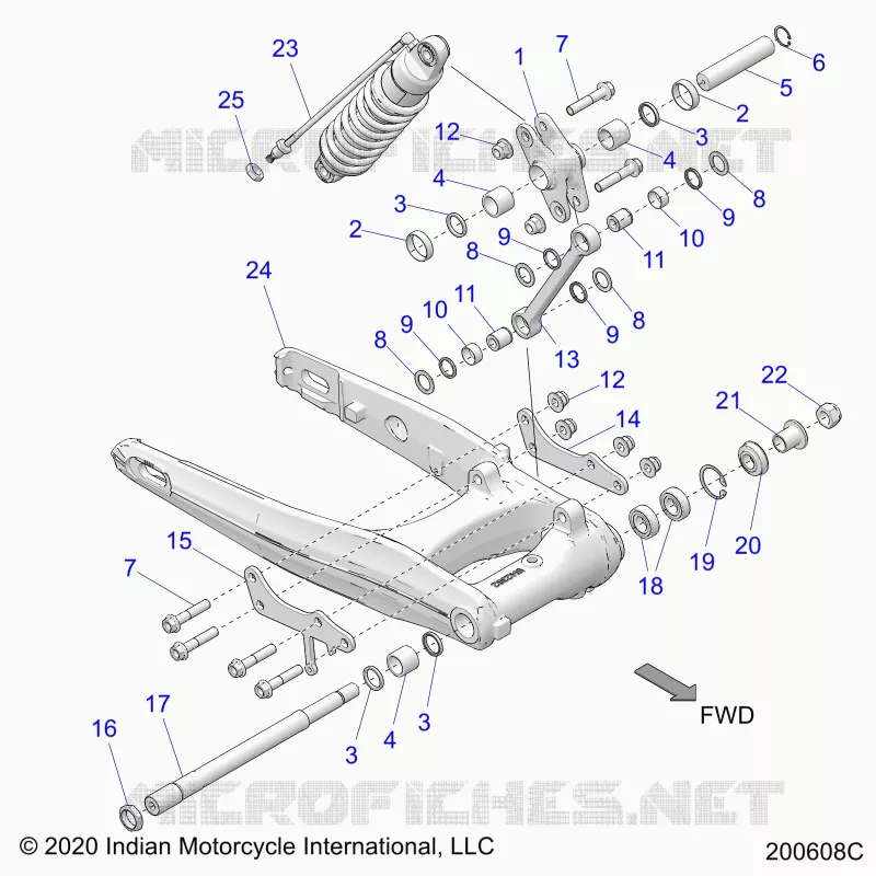 REAR SUSPENSION ASM., SWING ARM AND SHOCK
