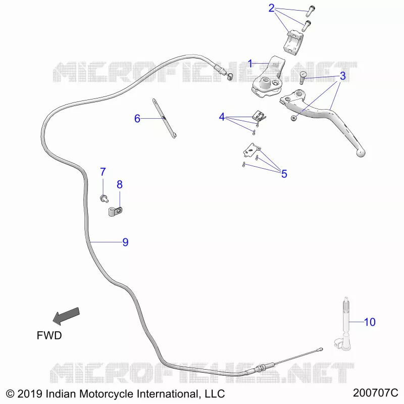 CONTROLS, CLUTCH LEVER AND CABLE