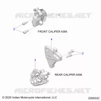 BRAKES, FRONT BRAKE CALIPERS AND REAR