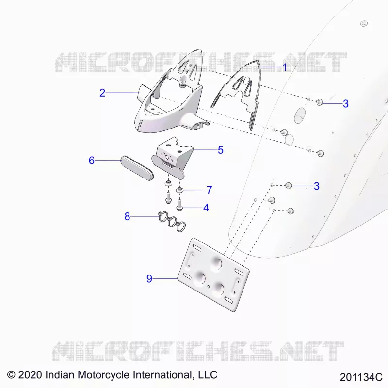 BODY, LICENSE PLATE BRKT/REAR LIGHT HOUSING MOUNT