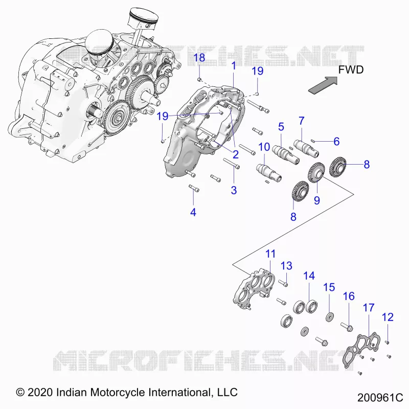 ENGINE, CAM SHAFTS AND GEARS