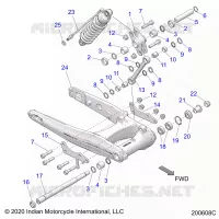 REAR SUSPENSION ASM., SWING ARM AND SHOCK