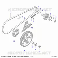 DRIVE TRAIN, DRIVE SPROCKET, BELT AND GUARD