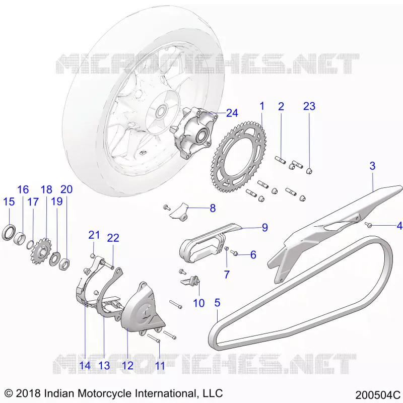 DRIVE TRAIN, SPROCKETS, GUARDS AND CHAIN