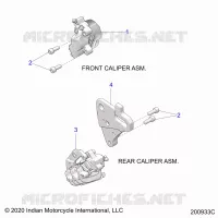 BRAKES, FRONT BRAKE CALIPERS AND REAR