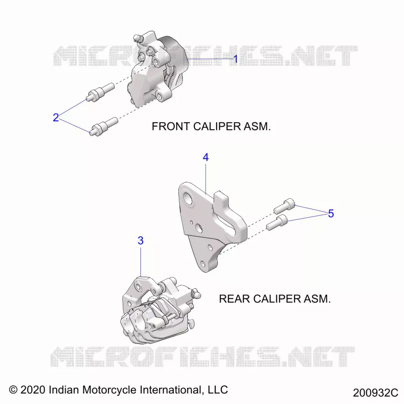BRAKES, FRONT BRAKE CALIPERS AND REAR