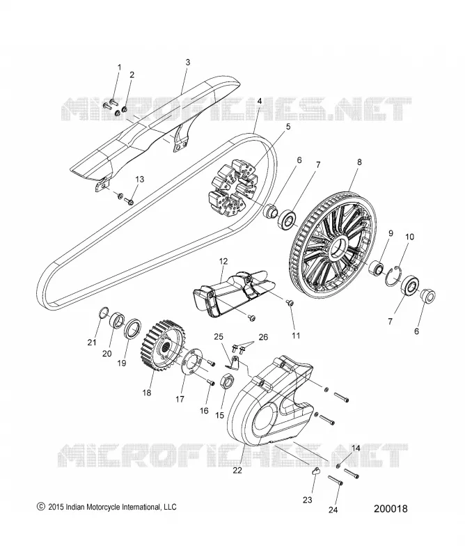 DRIVE TRAIN, SPROCKETS, GUARDS AND BELT