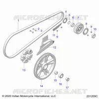 DRIVE TRAIN, DRIVE SPROCKET, BELT AND GUARD