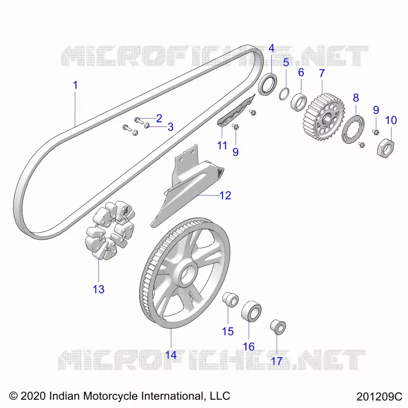 DRIVE TRAIN, DRIVE SPROCKET, BELT AND GUARD