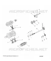 DRIVE TRAIN, SHIFT FORKS, RATCHET AND DRUM