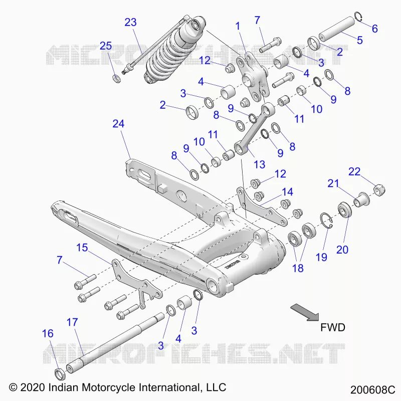 REAR SUSPENSION ASM., SWING ARM AND SHOCK