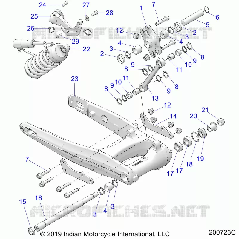 REAR SUSPENSION ASM., SWING ARM AND SHOCK