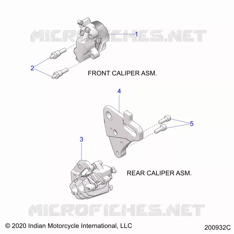 BRAKES, FRONT BRAKE CALIPERS AND REAR