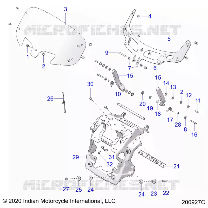 FAIRING ASM, WINDSHIELD MOUNT
