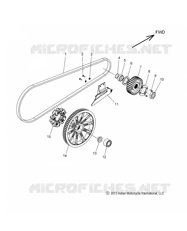 DRIVE TRAIN, DRIVE SPROCKET, BELT AND GUARD