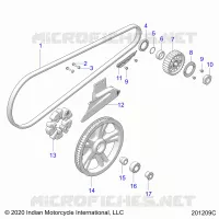 DRIVE TRAIN, DRIVE SPROCKET, BELT AND GUARD