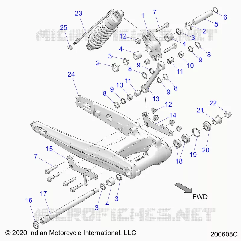 REAR SUSPENSION ASM., SWING ARM AND SHOCK