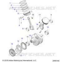 ENGINE, PISTON AND CRANKSHAFT ASM.