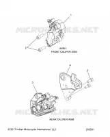 BRAKES, FRONT BRAKE CALIPERS AND REAR