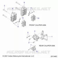 BRAKES, FRONT BRAKE CALIPERS AND REAR