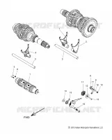 DRIVE TRAIN, SHIFT FORKS AND DRUM