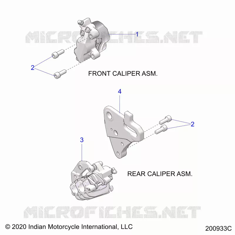 BRAKES, FRONT BRAKE CALIPERS AND REAR