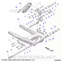 REAR SUSPENSION ASM., SWING ARM AND SHOCK