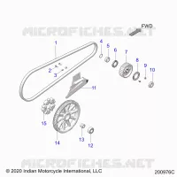 DRIVE TRAIN, DRIVE SPROCKET, BELT AND GUARD